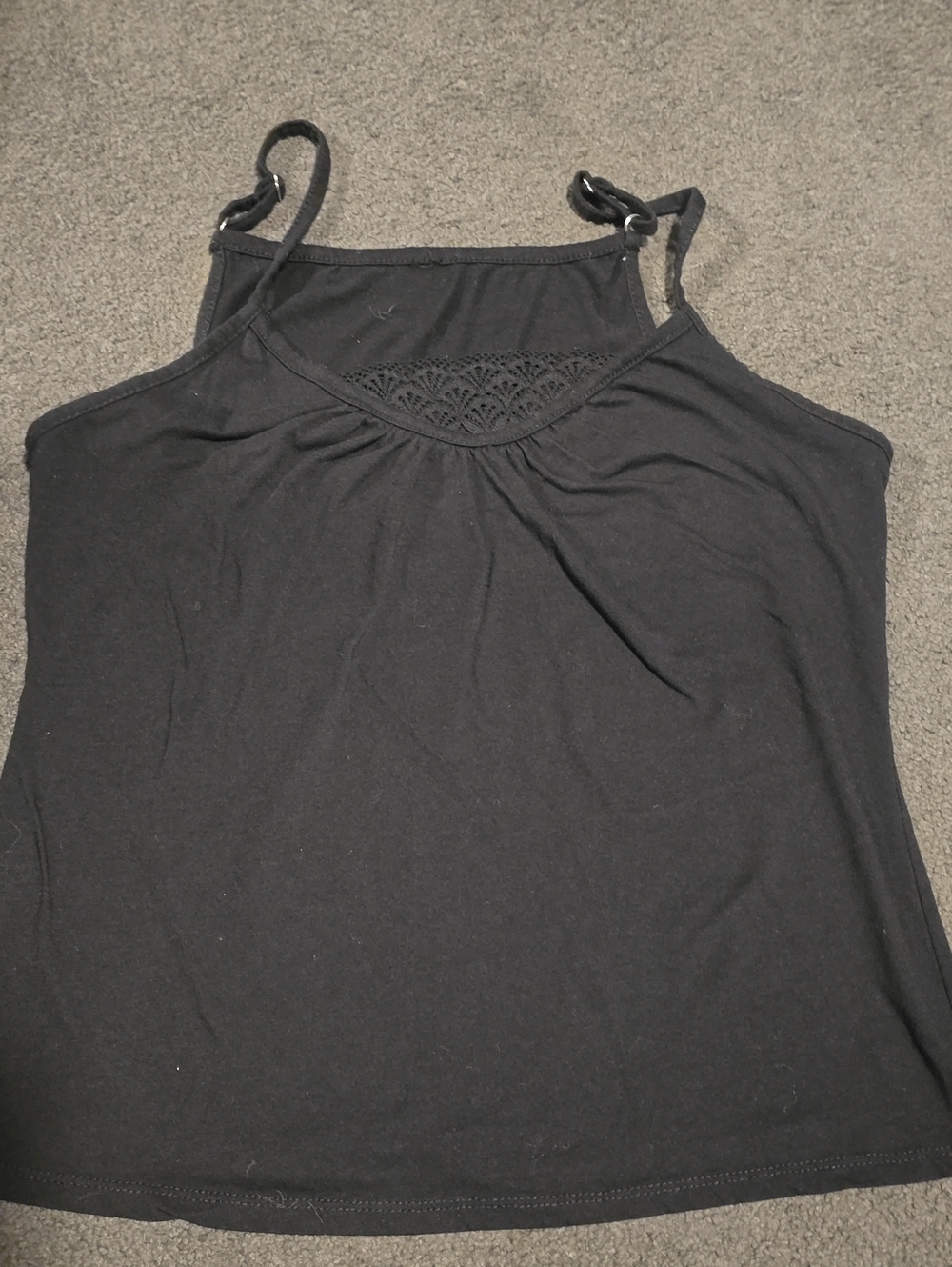 Black Lace-Trim Cami Tank Top - Women